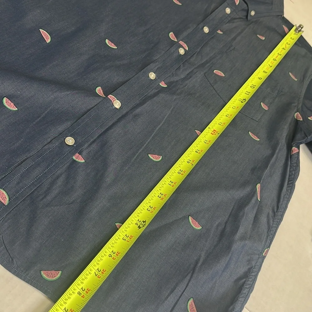Banana Republic Luxe Poplin Shirt Slim Fit Short Sleeve Button‎ Down Mens Large